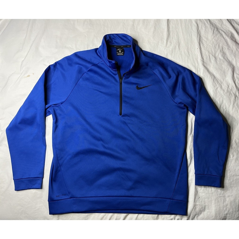 Nike Therma-Fit Fleece Training Sweatshirt Men's XL Blue 1/4 Zip 860497-433